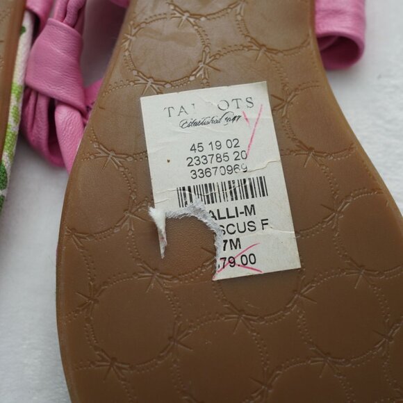 Talbots Pink Floral Canvas‎ Sandals with Leather Straps Womens Size 7M - Picture 5 of 5